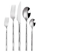 Knife and Fork Sets Stainless Steel Cutlery Set Tableware Western Bamboo Shaped Handle Dinner Knife Fork Spoon