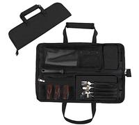 Knife Bag, Chef Knife Roll Bag, Chef's Knife Bag, Heavy Duty Oxford Knife Bag with 13 Slots, Easy Carry Handle and Shoulder Strap, Kitchen Storage for Travel, Camping, black, 18x4.57x18 inches