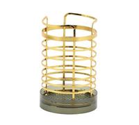 Knife Block, Iron Wire Utensil Drying Caddy Crock with Plastic Base, Metal Cooking Holder Organizer Knife Block(Gold)