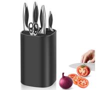 Knife Block Without Knives, Square Knife Holder Detachable Knife Block Holder Safe Storage Chef, Scissors, Slicer, Utility, Paring Knife Holder Kitchen Knives Storage Box Organiser Stand Bar -Black