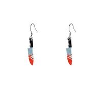 Knife Dagger Earrings for Women Gothic Punk Horror Acrylic Red Bloody Kitchen Skeleton Skull Knife Thriller Scary Dangle Drop Earrings for Hip Hop Halloween Party Cosplay Exaggerated Jewelry Gifts