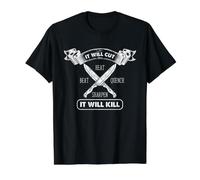 Knife Making Humor Cut Heat Beat Quench Sharpen Workshop Value Graphic T-Shirt, Men, Black, S