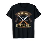 Knife Making Humor Cut Heat Beat Quench Sharpen Workshop Value Graphic T-Shirt, Men, Black, S
