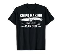 Knife Making Humor is My Cardio Bladesmith Workshop Joke Value Graphic T-Shirt, Men, Black, L