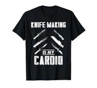 Knife Making Humor is My Cardio Bladesmith Workshop Joke Value Graphic T-Shirt, Men, Black, M