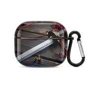Knife on The Floor Bluetooth Earbuds Case Cover Full Body Shockproof Protection Hard Case Support Wireless Charging with Keychain Personalized Gift for AirPods 3