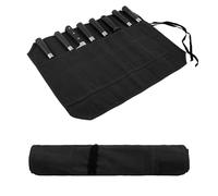 Knife Roll,Waxed Canvas Knife Bag,Heavy Duty Knife Case,Chef Knife Bag Roll with 8 Slots for Knives and Kitchen Tools,Knife Roll Bag For Chefs Culinary Traveling,Knives Pouch Holder Wrap (Black)
