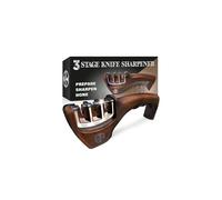 Knife Sharpener - 3 Stage Manual Sharpener for Sharpening Kitchen Knives - Ceramic Stone, Tungsten Carbide Plates & Diamond Rods - Knife Sharpener UK
