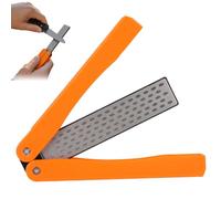 Knife Sharpener, 400/600 Grit Folding Pocket Diamond Whetstone (Orange) | ABS Handle Double-Sided Sharpening Stone, Portable Pocket Sharpener for Outdoor Knives Kitchen Cutlery Garden Tools