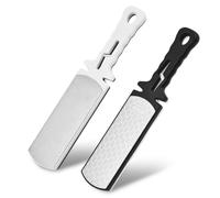 Knife Sharpener, 5 in 1 Dual-Sided Whetstone, Knife Sharpener UK, 2 Grit Options, Non-Slip Comfort Grip Handle, 400/1000 Grit Diamond Durable for Kitchen Knife, Hunting, Garden Tools, Black