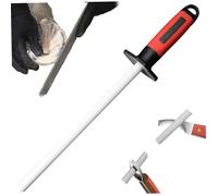 Knife Sharpener, Hoof Knife Sharpener 10 Inch Ceramic Hoof Rod with Rubber Handle Portable Easy Hanging Tool for Horse Keeping
