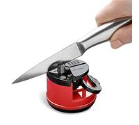 Knife Sharpener Kitchen Knife Sharpeners with Suction Base for kitchen knives Pocket Knife Sharpeners Suitable for Most Knife Types, Red