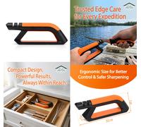 Oliver's Kitchen ® Knife Sharpener - Repair & Restore not Replace - Bring Dull Blades Back to Life - 3 Stage Sharpening for Kitchen & Home - Sharpens Knives, Scissors and More