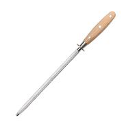 Knife Sharpener Rod for Kitchen Knife Daily Sharpener Maintenance, 10 Inch Carbon Steel Professional Knife Sharpening Rod Honing Steel with White Oak Wood Handle