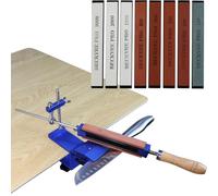 Knife Sharpener UK, Fixed Angle Knife Sharpening Kit with 8 Whetstones | 360° Flip, Effortless Clamping, Professional Manual Kitchen Knife Sharpener System for Chef, Hunting, Pocket Knives