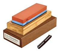Knife Sharpening Stone 1000/6000 - Whetstone for Knives with Non-Slip Silicone and Bamboo Base - Suitable for Beginners - for Optimal Sharpness