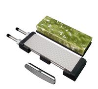 Knife Sharpening Stone,10000 Grit Sharpener Whetstone Final Fine Polishing Natural Green Honing Oilstone for, Knives Tools,Cutting ToolsAngle Guide, Diamond Stone and Non-Slip Rubber Base (Set-D)