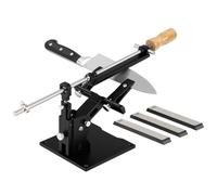 Knife Sharpening System,Aluminum Alloy Professional Knife Sharpener,with 3 Diamond Sharpening Stone(320#, 800#, 2000#),Knife Sharpening Kit for Chef and Hunter