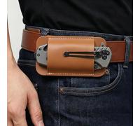 Knife Sheath,EDC Pocket Belt Organizer for Work and Daily Use, EDC Belt Organizer, Sheath for Folding Knife, Gifts for Men, Dark brown