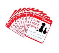 KNIFIUS 10-Piece Emergency Pet Rescue Stickers, Red, Vinyl, 5x4 inches, for Dogs, Cats, Birds, Rabbits, Female Pet Owners