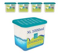 KNIGHT 1000ml 5 Pack Dehumidifier - 1L Moisture Absorber, Long Lasting 90 Days Dehumidifier, Prevents Mould and Condensation caused by Humidity in Home, Kitchen, Caravan & Garage - Patent Design