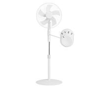 Knight 16" Pedestal Stand Fan with Rotary Knob | Round Base | 140cm Adjustable Height | 3-Speed Setting | Heavy Round Base | Oscillating & Tilting Head | Matt White | Patent Design