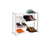 Knight 4-Tier Shoe Rack Extendable, for Living Room, Hallway and Cloakroom, Stores up to 12 Pairs of Shoes, Sturdy Design, Space Saving - (L) 65cm x (W) 16.5cm x (H) 50cm (White)