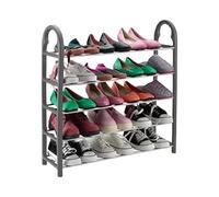 Knight 5-Tier Shoe Storage Organiser | Strong and Durable | Quick Assembly Shoes Storage | No Tools Required Metal Shoe Organiser | Hallway Shoe Rack (Grey)
