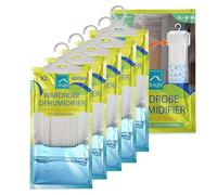 KNIGHT 5x600ml XL Wardrobe Dehumidifier Moisture Absorber, with a Dynamic Box lasts up to 90 days, Hanging Dehumidifiers Bags (5Pk) Patent Design