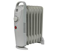 KNIGHT 7 Fins 700W Oil-Filled Radiator Heater White Colour with Thermostat, Overheat Protection, Power Switch, for indoor use, Quiet Electric Space Heater for Bedroom, Office, Home (7 Fins)