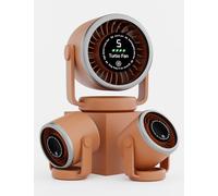 Knight AirFlex Mini Desk Fan, USB Rechargeable 3600mAh Battery - Use up to 10-Hours, Turbo Speed, Led Display, 5 Wind Speed Setting, Adjustable Angle, Portable Fan for Indoor&Outdoor (Amber Heat)