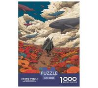 Knight And Whale Jigsaw Puzzles Great Gift for Adults 1000 Pieces Educational Games Home Decors Whales of The Phantom Sky Jigsaw Puzzle for Women Men Adult 38x26cm/1000pcs