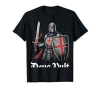 Knight Angel Deus Vult Crusader Medieval Value Graphic T-Shirt