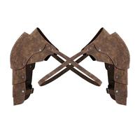 Knight Armor Double Pauldron Shoulder Armor Adjustable Faux PU Leather Medieval Armor Vintage Viking Armor for Role Play Cosplay Leather Armor Knight Costume Shoulder Armor Viking Armor Medieval Armo