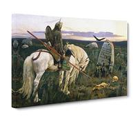 Knight At The Crossroads By Viktor Vasnetsov Canvas Print | Gallery Wrapped 30mm Frame Wall Art | 20x14 inches | Ready to Hang | Classic Picture | Living Room Bedroom Lounge Office