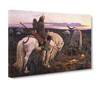 Knight At The Crossroads By Viktor Vasnetsov Canvas Print | Gallery Wrapped 30mm Frame Wall Art | 30x20 inches | Ready to Hang | Classic Picture | Living Room Bedroom Lounge Office