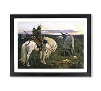 Knight At The Crossroads By Viktor Vasnetsov Classic Painting Framed Print | A2 Black Framed Wall Art | Ready to Hang | Classic Historical Picture | Living Room Bedroom Lounge Office
