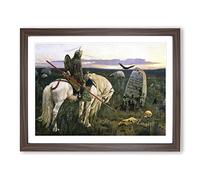 Knight At The Crossroads By Viktor Vasnetsov Classic Painting Framed Print | A3 Walnut Framed Wall Art | Ready to Hang | Classic Historical Picture | Living Room Bedroom Lounge Office