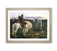 Knight At The Crossroads By Viktor Vasnetsov Classic Painting Framed Print | A4 Oak Framed Wall Art | Ready to Hang | Classic Historical Picture | Living Room Bedroom Lounge Office
