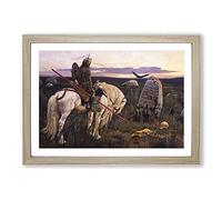Knight at The Crossroads by Viktor Vasnetsov Framed Print | A2 Oak Framed Wall Art | Ready to Hang | Modern Nature Picture | Living Room Bedroom Lounge Office
