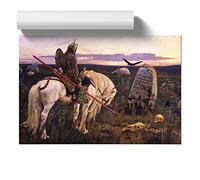 Knight At The Crossroads By Viktor Vasnetsov | Unframed Wall Art Print | Ready to Frame Poster | Modern Home Decor Picture | Artwork for Living Room, Bedroom or Office | A4 (21 Ã- 29.7 cm)
