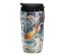 Knight Battle Flame Evil Dragon Coffee Cup Travel Mug with Leakproof Lid Double Wall Tumbler Water Bottle 250ml