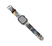 Knight Battle Flame Evil Dragon Silicone Watch Strap Compatible with IWatch Adjustable Sports Band Unisex 42mm/44mm