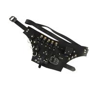 Knight Belt Bag, Comfortable and Potion Bottle Belt, Vintage Touch Adjustable Potion Belt with Multi Pockets Design for Acrobatic Role Playing, Black/White, Consulte la descripción, See description