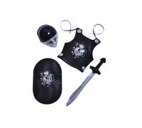 Knight Black Armour Set Childs Medieval Fancy Dress Kit Book Day Guard
