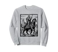 Knight Cat Rider Funny Retro 90s Dark Art Funny Cat Meme Sweatshirt