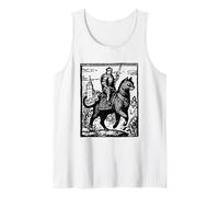 Knight Cat Rider Funny Retro 90s Dark Art Funny Cat Meme Tank Top