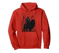 Knight Cat Rider Vintage 90s Medieval Knight Riding Cat Pullover Hoodie