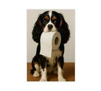 Knight Charlie King Hound Bathroom Poster Canvas Poster Wall Art Decor Print Picture Paintings for Living Room Bedroom Decoration 24x36inch(60x90cm)