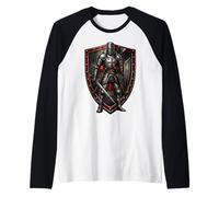 Knight Christian Templar Warrior of God Crusader Raglan Baseball Tee